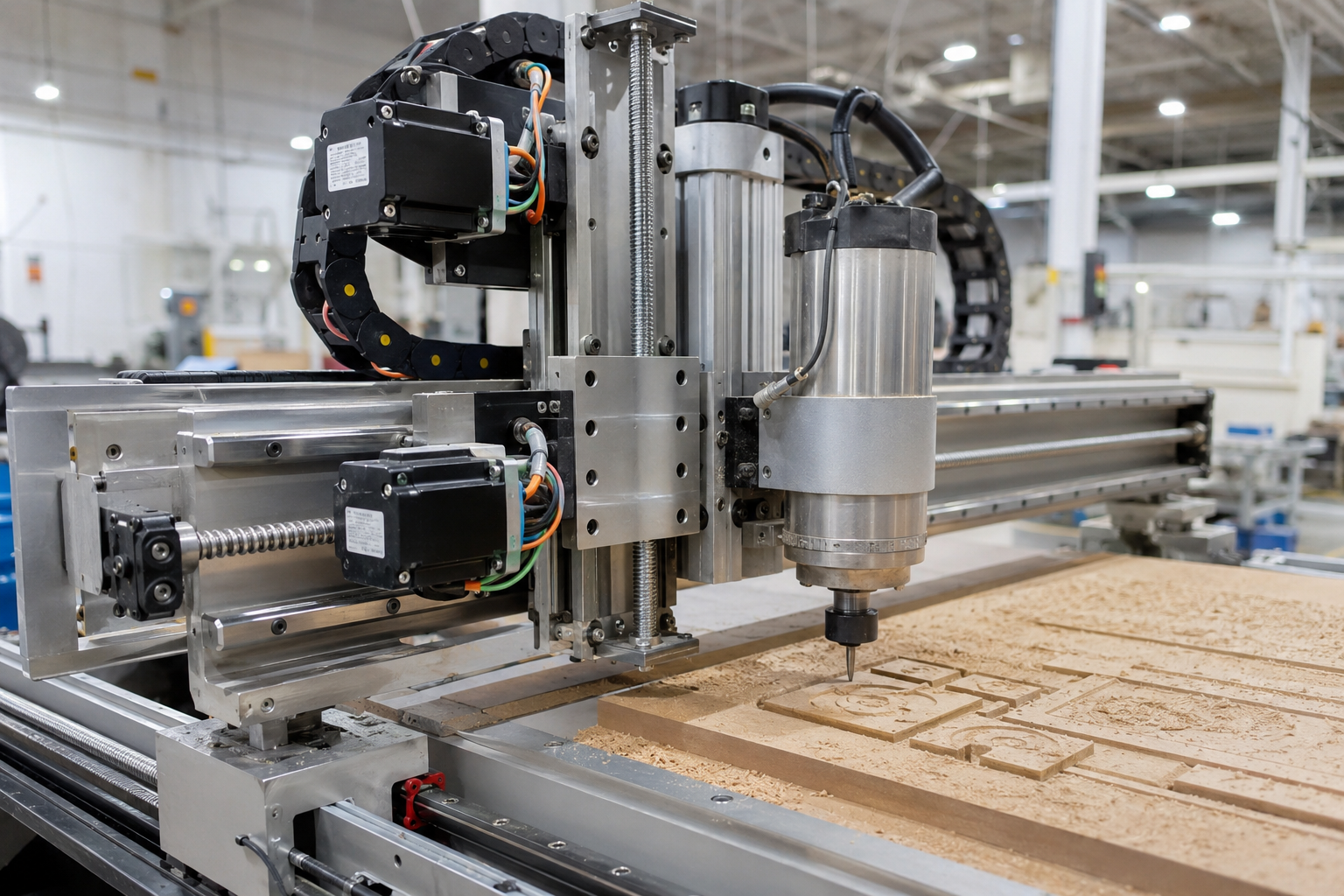 NEMA 23 stepper motor installed on CNC router machine