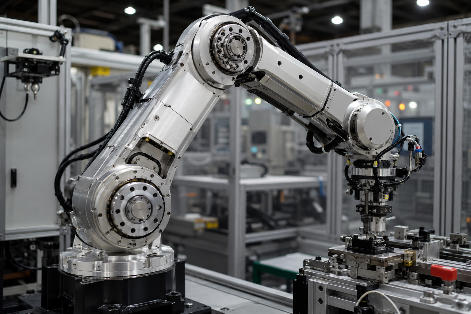 hybrid stepper motor integrated into industrial robotic arm joint system