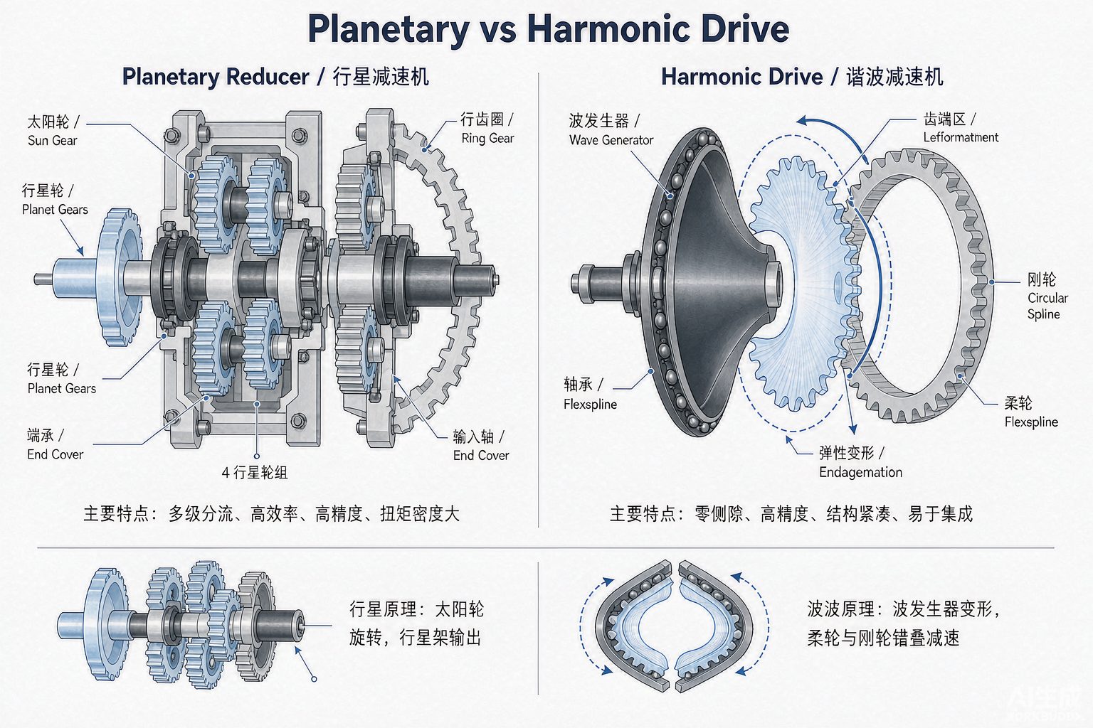 Planetary vs Harmonic Reducer: Trade-offs for Robotics & Automation