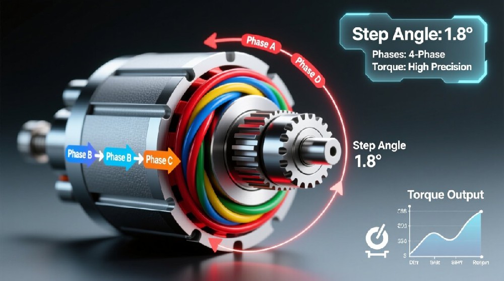 Stepper Motor Working Principle — Step Angle, Phases & Torque Explained